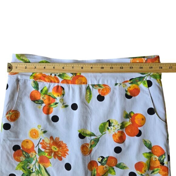 Zac & Rachel Orange Print Polka dot White Skort. size 10 - Picture 8 of 8